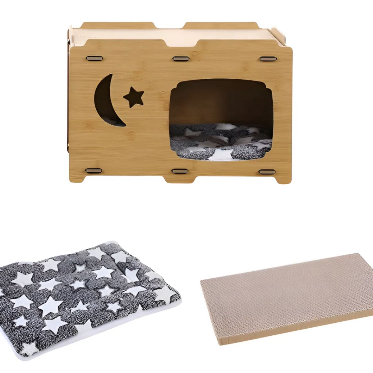 OKAY - Rascador Estilo Casa Cueva Para Gatos Con 1 Rascador 1 Cojin