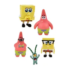 ANSALDO - Pack 5 Figuras 5 Cm En Blister Bob Esponja - Plankton