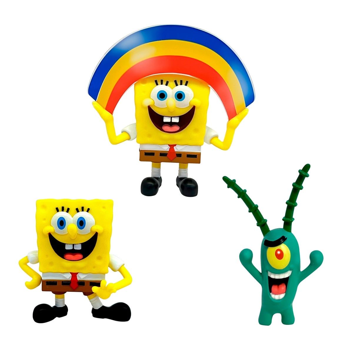 ANSALDO - Pack 3 Figuras 5 Cm En Blister Bob Esponja - Plankton