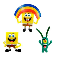 ANSALDO - Pack 3 Figuras 5 Cm En Blister Bob Esponja - Plankton