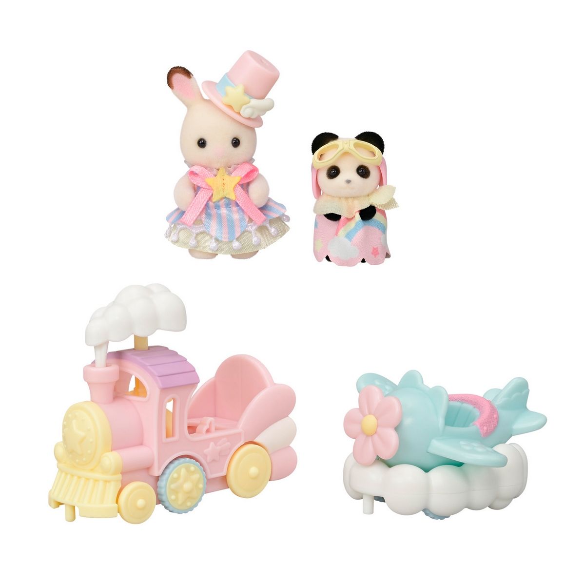 SYLVANIAN FAMILIES - CREME Y ERIN EN TREN Y AVION SYLVANIAN FAMILIES
