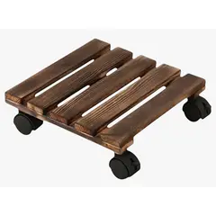 OKAY - Porta Maceta Madera Con Rueda Bloqueables Rectangular