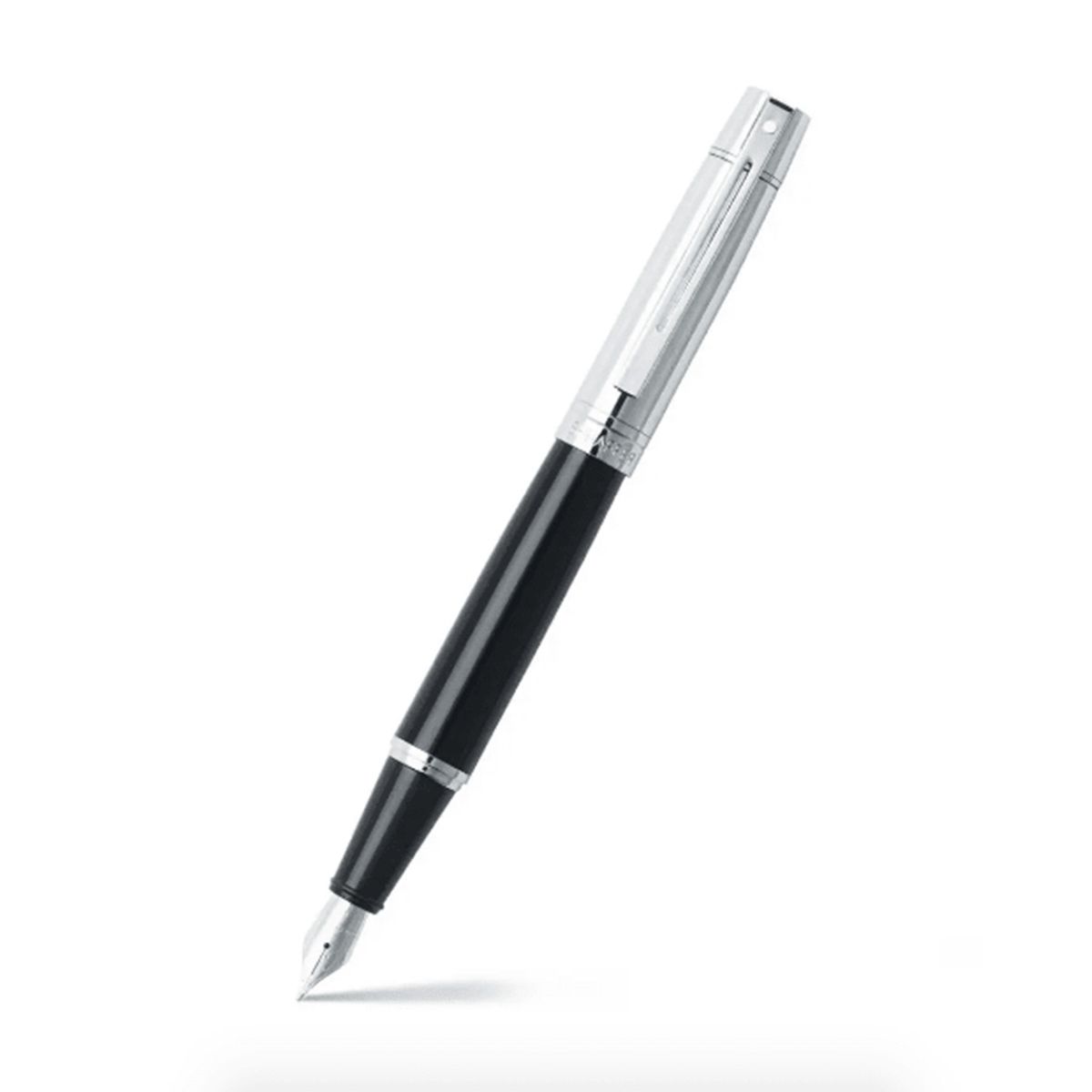 SHEAFFER - Plumas Sheaffer Serie 300 Punta Media Negro Brillante Cromo