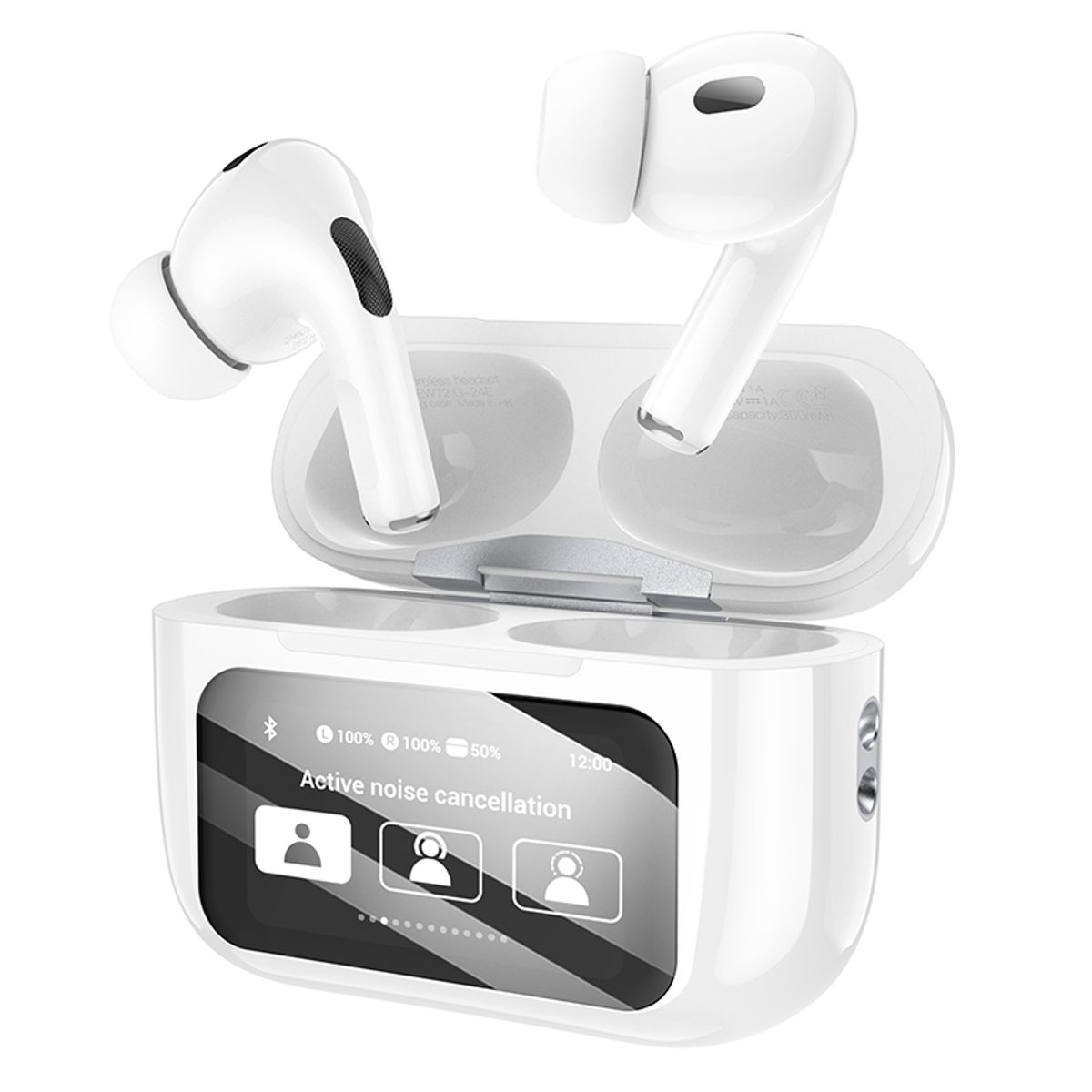 HOCO - Audífonos Bluetooth Pantalla Touch Cancelacion de ruido EW72 Blanco