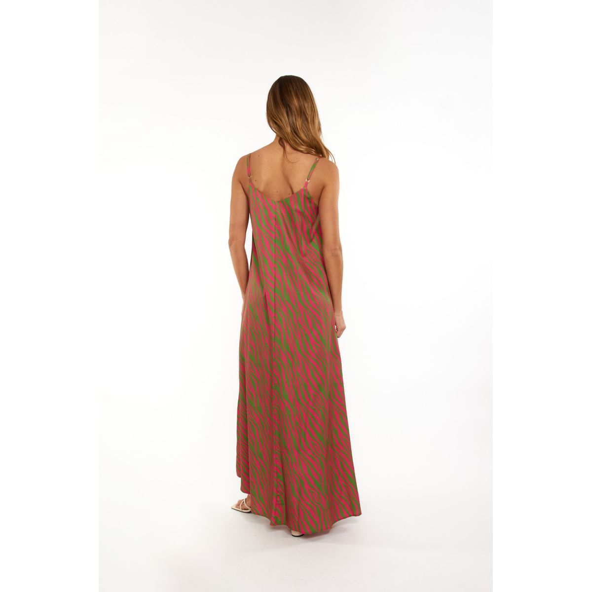 GUINDA - Maxi Vestido holgado con tirantes Brisa Guinda