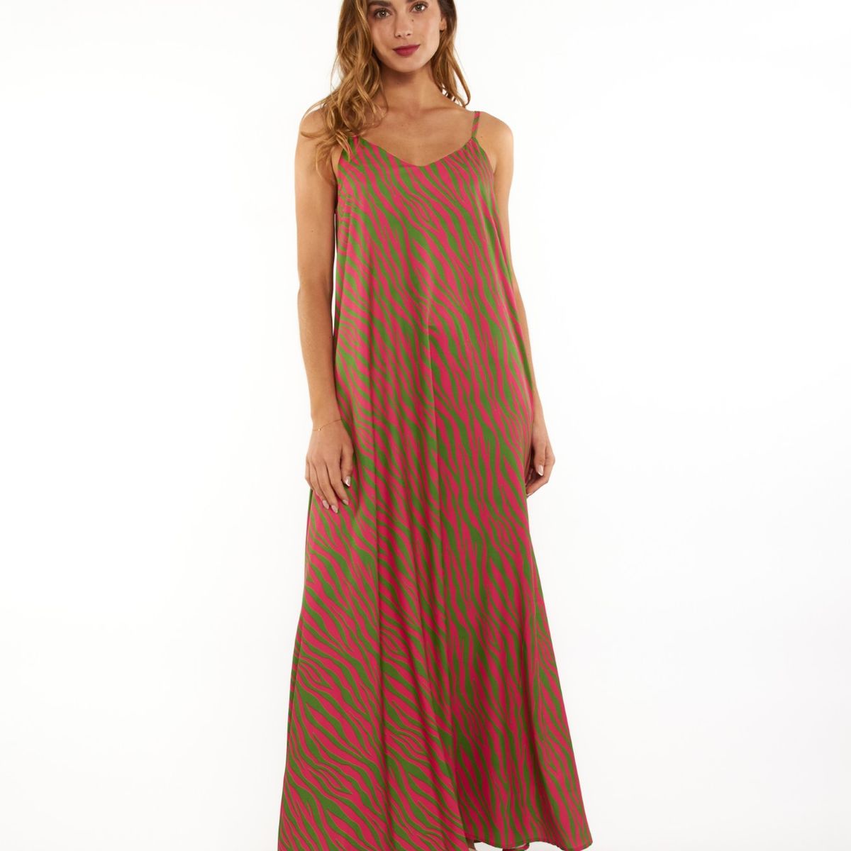 GUINDA - Maxi Vestido holgado con tirantes Brisa Guinda