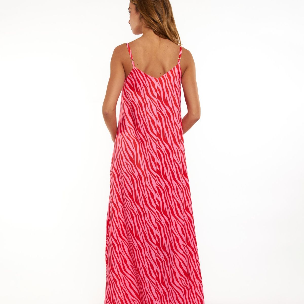 GUINDA - Maxi Vestido holgado con tirantes Brisa Guinda