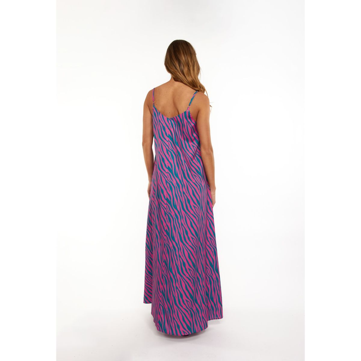 GUINDA - Maxi Vestido holgado con tirantes Brisa Guinda