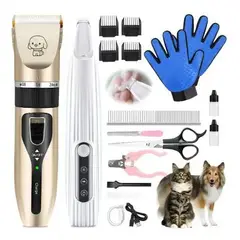 EVERSO - Maquina Corta Pelo Mascotas Perro Gato Kit Completo 15 En 1 Dorado