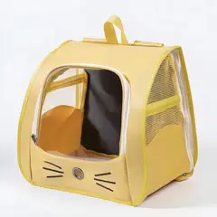 OKAY - Mochila Transportador Viaje Mascota Bolso Gato Perro Color Amarillo