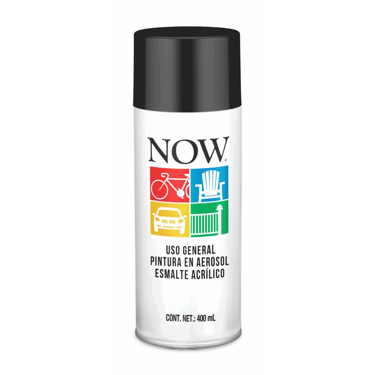 SHERWIN WILLIAMS - Pintura Spray Acrilico Negro Mate 400ml Sherwin Williams Now