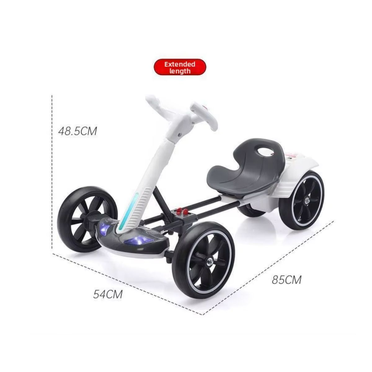 COSMETICAVAL - Go Kart Carro Eléctrico Triciclo Plegable Para Niños Amarillo