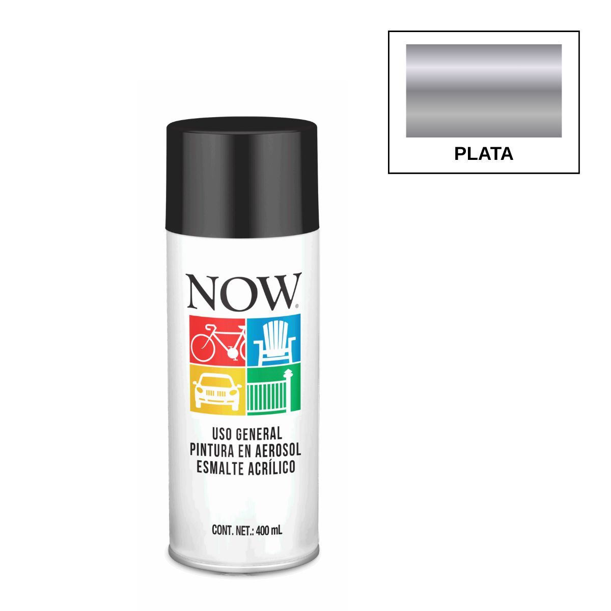 SHERWIN WILLIAMS - Pintura Spray Acrilico Plata 400ml Sherwin Williams Now