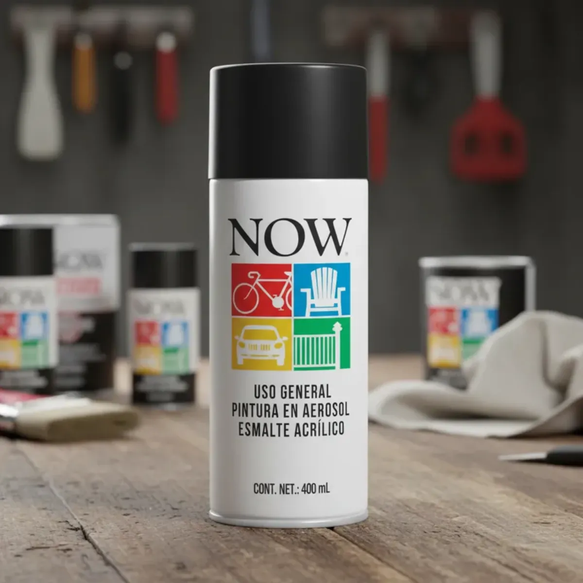 SHERWIN WILLIAMS - Pintura Spray Acrilico Blanco Mate 400ml Sherwin Williams Now