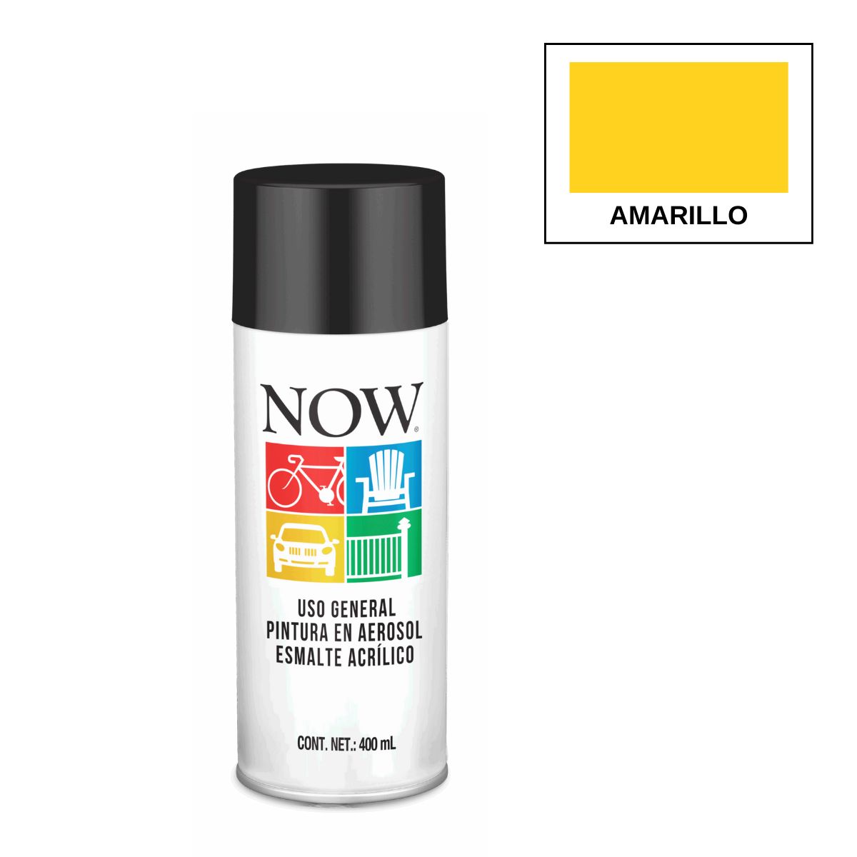 SHERWIN WILLIAMS - Pintura Spray Acrilico Amarillo Brillante 400ml Sherwin Williams Now