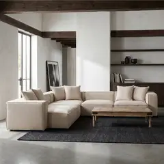 MILK - Sillón Seccional Miles Chaise Longe Izquierdo Beige