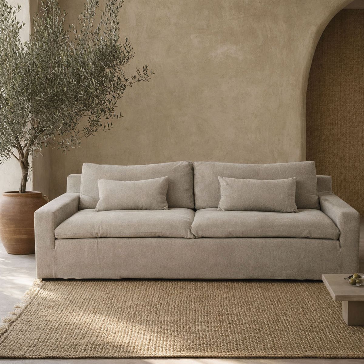 MILK - Sofá 3 Cuerpos Jacques Gris Vison