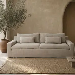 MILK - Sofá 3 Cuerpos Jacques Gris Vison