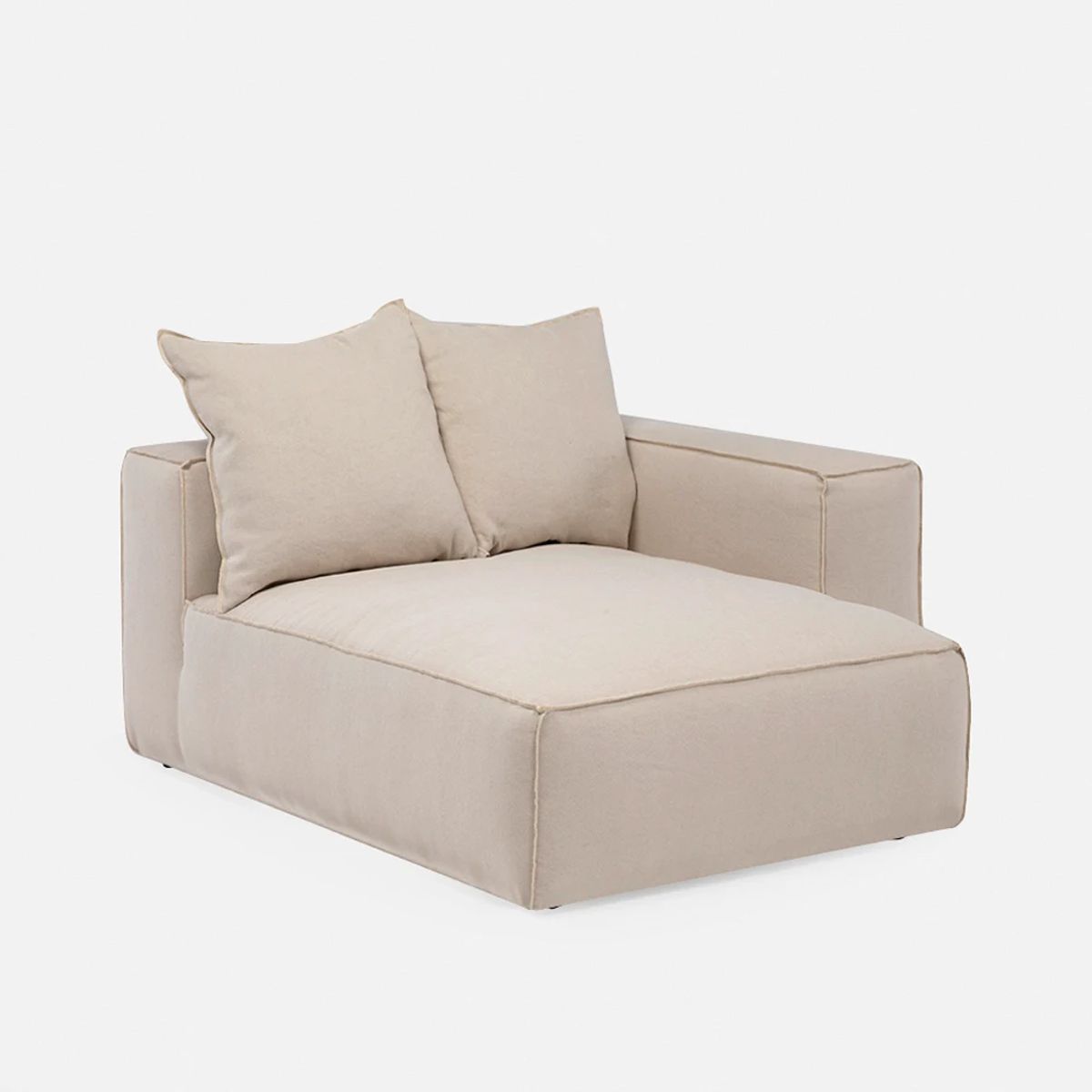 MILK - Sillón Seccional Miles Chaise Longe Derecho Beige