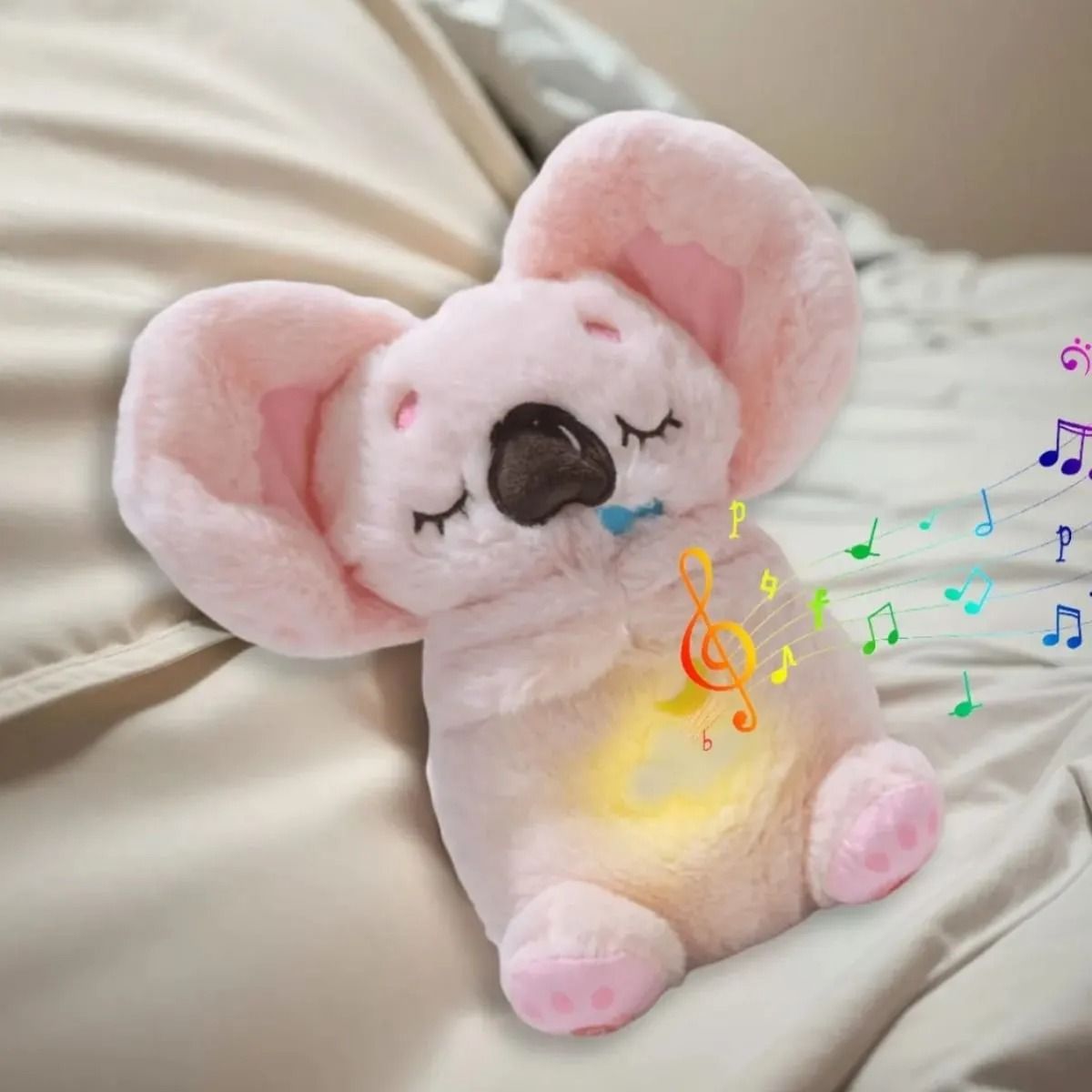 GENERICO - Peluche suave Koala respira luz música 30cm