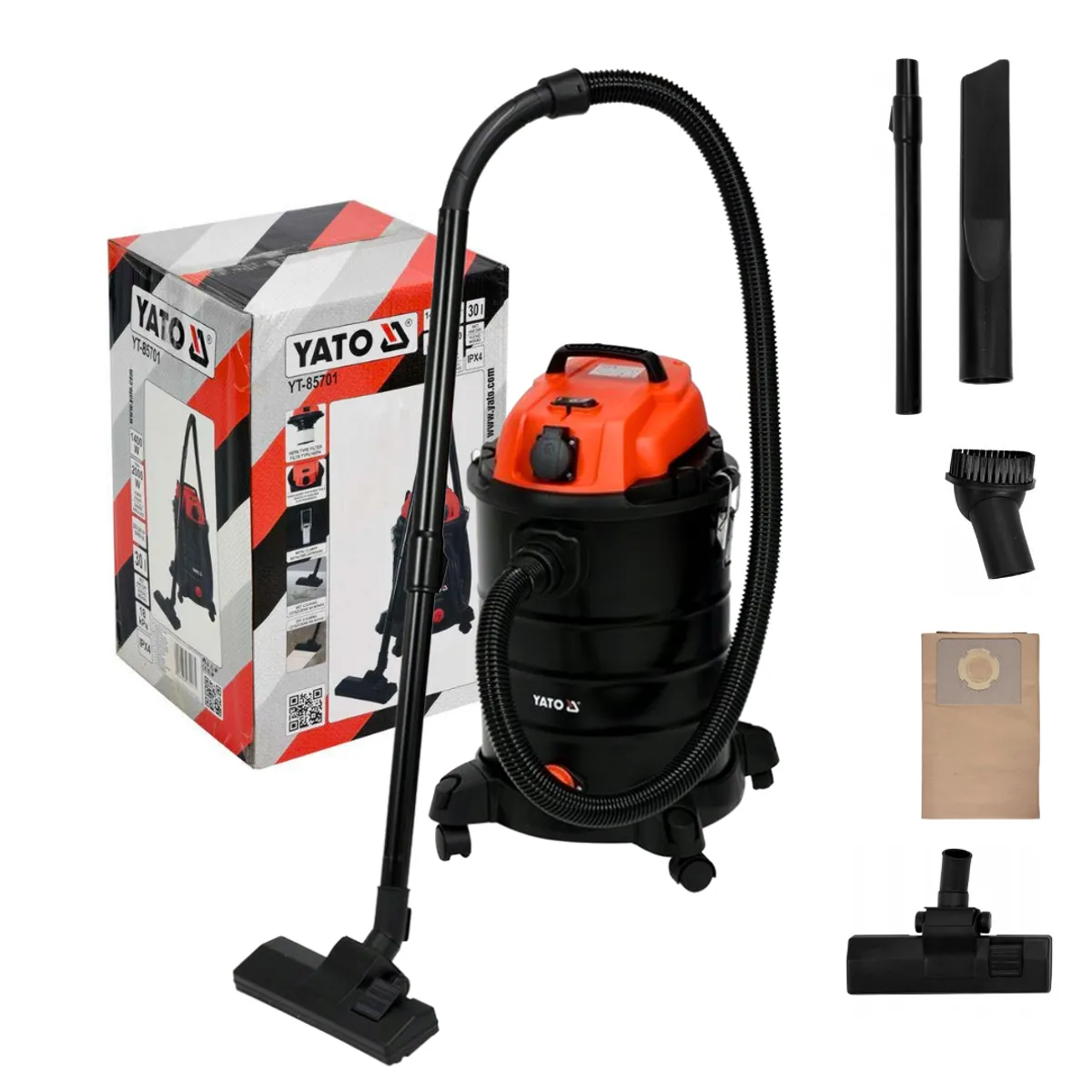 YATO - Aspiradora Industrial YATO 30L 1400W Con Accesorios YT-85701