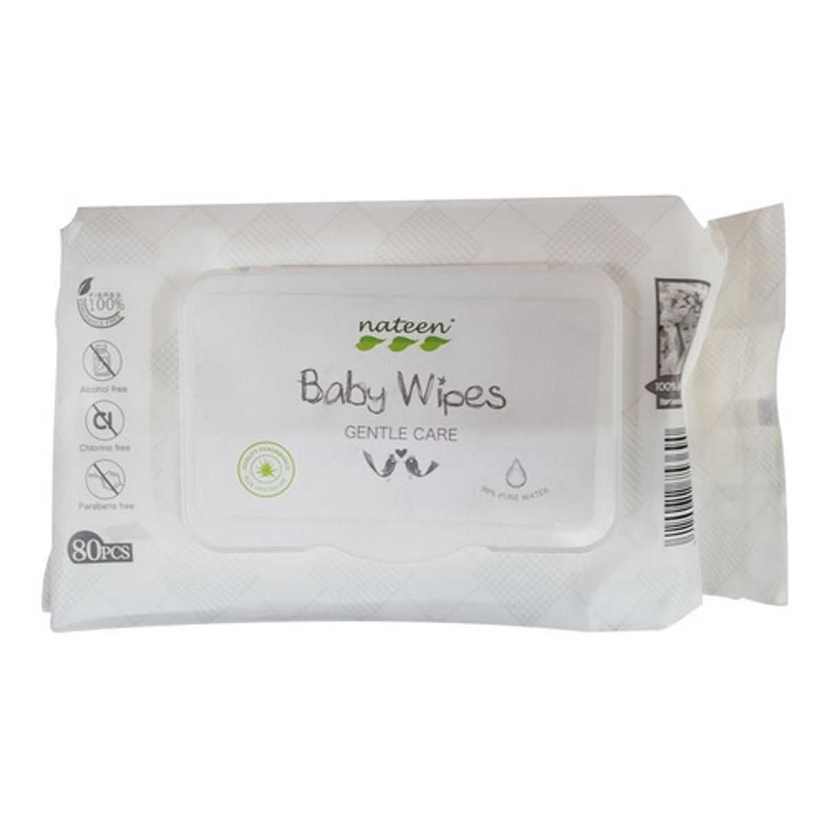 NATEEN - Toallitas Húmedas Wipes 80 Unidades Nateen Base Agua Bio