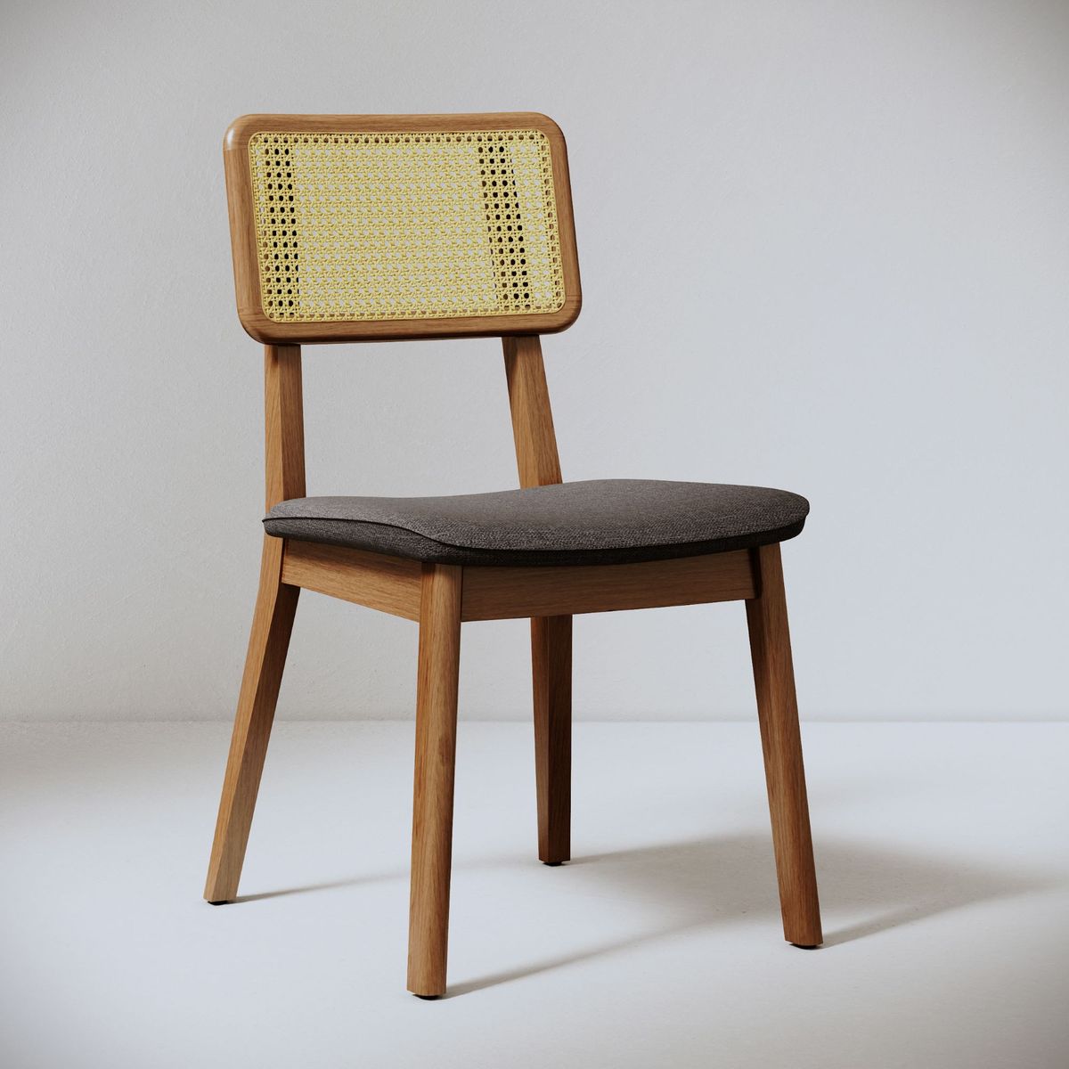 MILK - Silla Comedor Monte Gris y Rattan