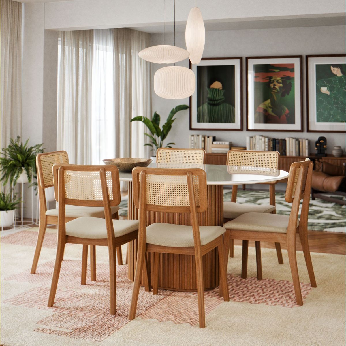 MILK - Silla Comedor Monte Beige Y Rattan