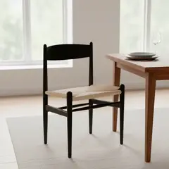 MILK - Silla Comedor Grand Cuerda Negra