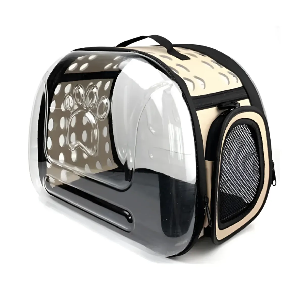 OKAY - Bolso De Gato Espacial Transparente Plegable Para Mascotas Color Beige