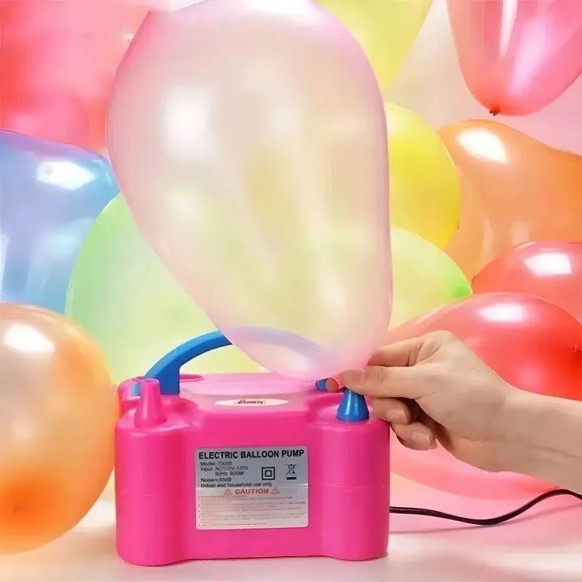GENERICO - Maquina inflador eléctrico globos doble boquilla para cumpleaños fiesta