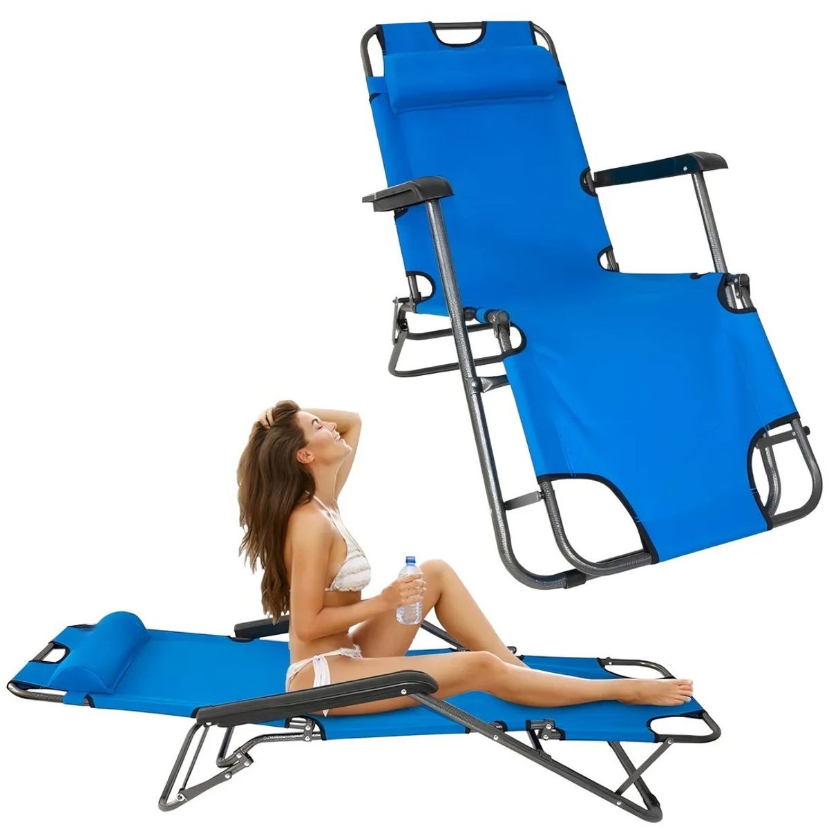GENERICO - SILLAS REPOSADERA PLEGABLE PLAYA CAMPING