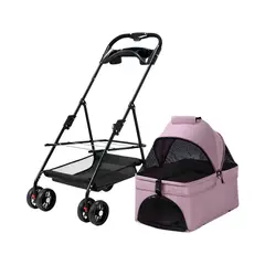 LUBABYCAS - Coche Para Mascotas Perros Gatos 2 En 1 Rosado