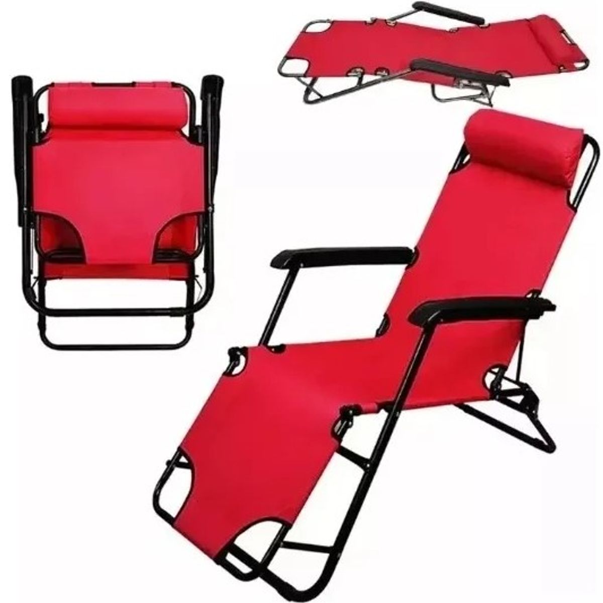 GENERICO - SILLAS REPOSADERA PLEGABLE PARA PLAYA CAMPING O TERRAZAS