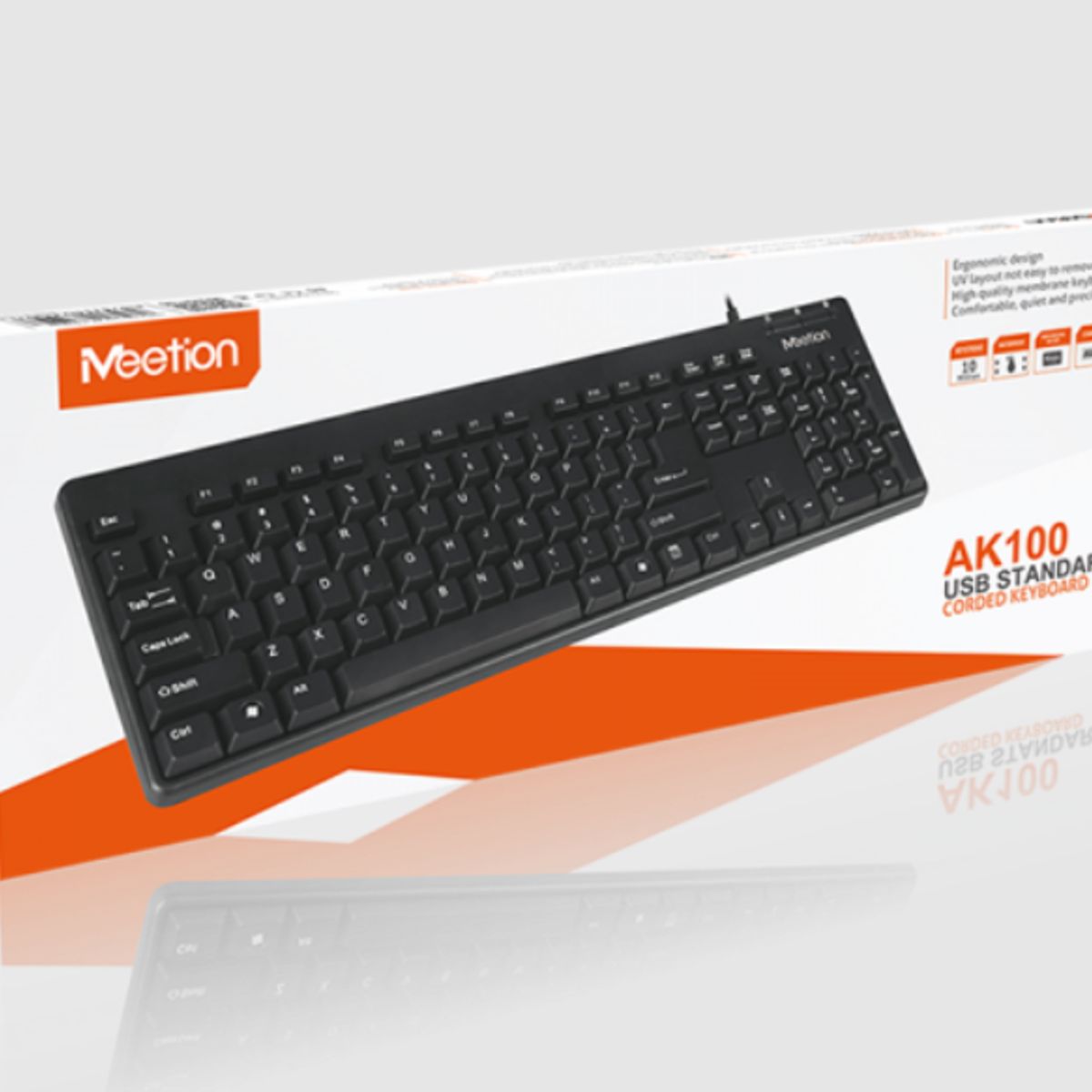 MEETION - Teclado Oficina Alámbrico USB MEETION K100