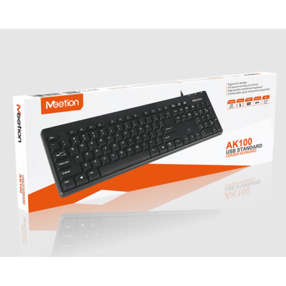 MEETION - Teclado Oficina Alámbrico USB MEETION K100