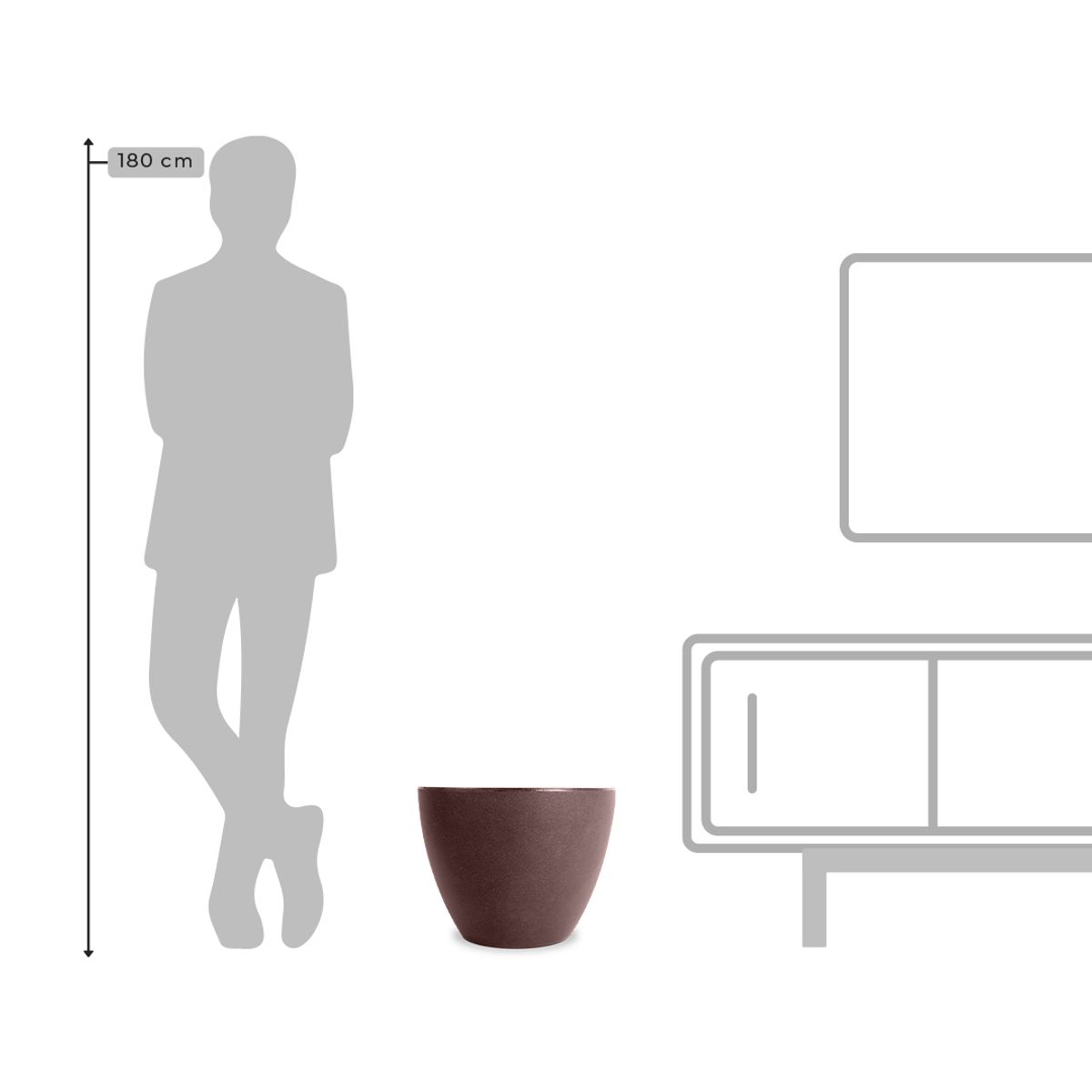 MILK - Macetero Cone Bajo 36 Café Con Plato