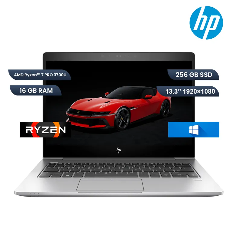Notebook EliteBook 735 G6 Ryzen™ 7 PRO 3700U 256GB SSD 16GB 13.3" Touch - Plata - Reacondicionado