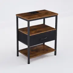 KLIK - Velador Estilo Industrial Black Wood