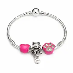 GENERICO - Pulsera con Charm Plateado “Amor Gatuno” Dulzura y ternura con estilo