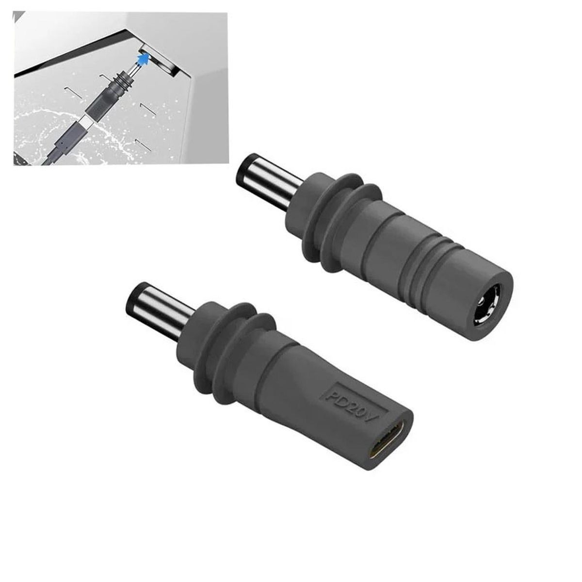 GENERICO - Adaptador Cable Starlink Mini Tipo C a DC 5.5x2.1 100W - Gris