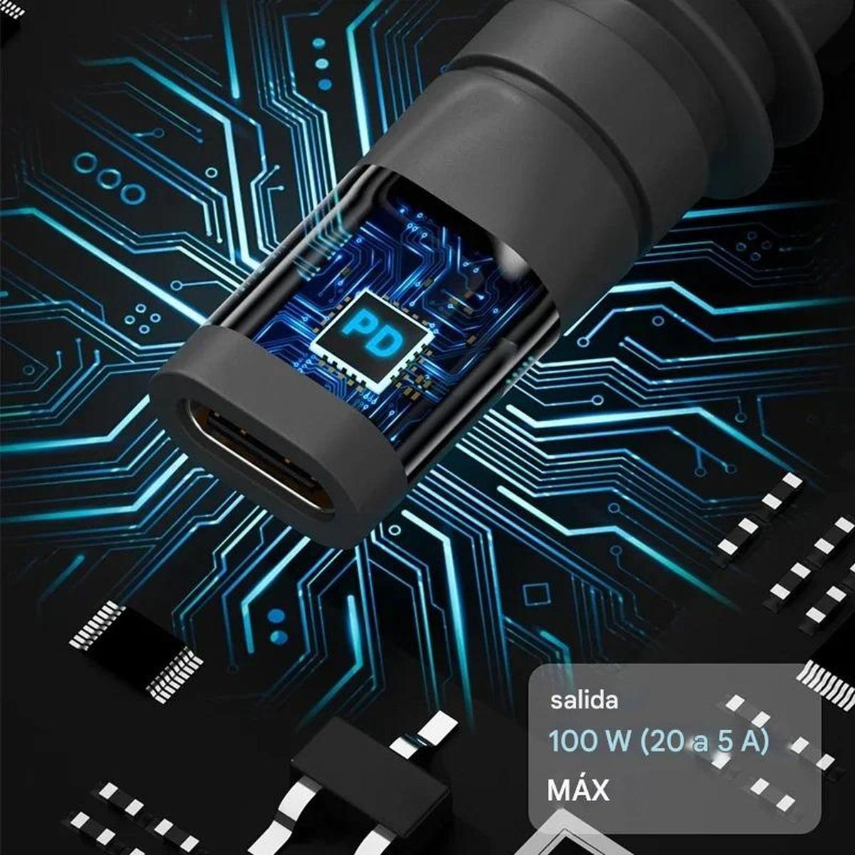 GENERICO - Adaptador Cable Starlink Mini Tipo C a DC 5.5x2.1 100W - Gris