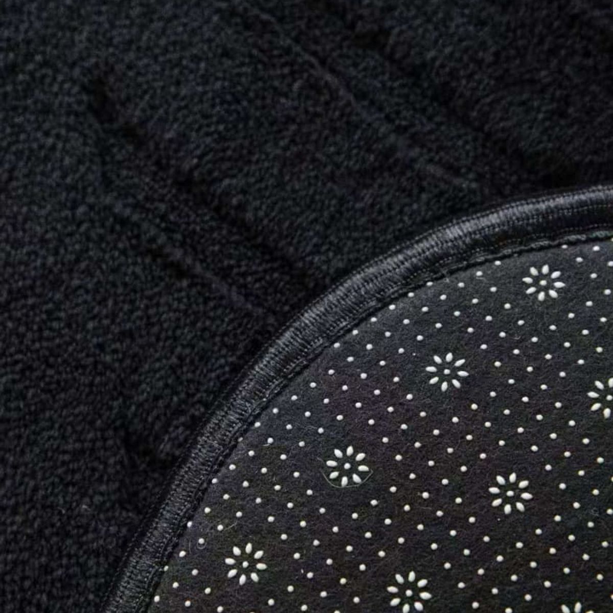 GENERICO - ALFOMBRA JACQUARD NEGRO 150X200 CM HERMOSO DISEÑO TEXTURIZADO AL RELIEVE MODERNA ELAGANTE MP