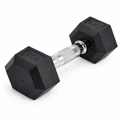 GENERICO - Mancuerna Profesional Hexagonal 5kg caucho acero Fitness