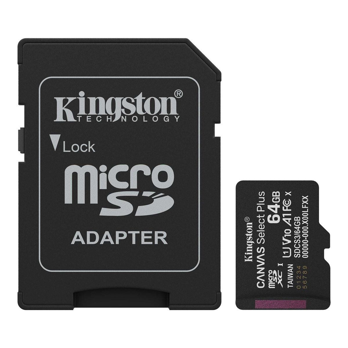 KINGSTON - SDCS3/64GB 64GB MICROSDXC CANVAS SELECT PLUS Gen3 100MB/s A1