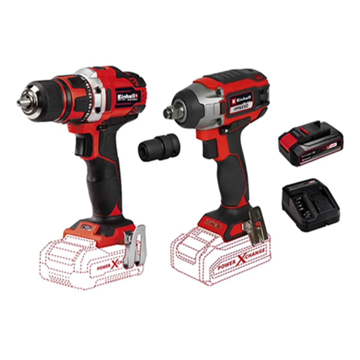 EINHELL - Taladro Atornillador+ Taladro Llave Impacto 18v Einhell Unico 45139254510080-12