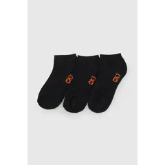 COLLOKY - Tripack Calcetín Corto Escolar Bambú Unisex Azul con Tecnología Deportiva