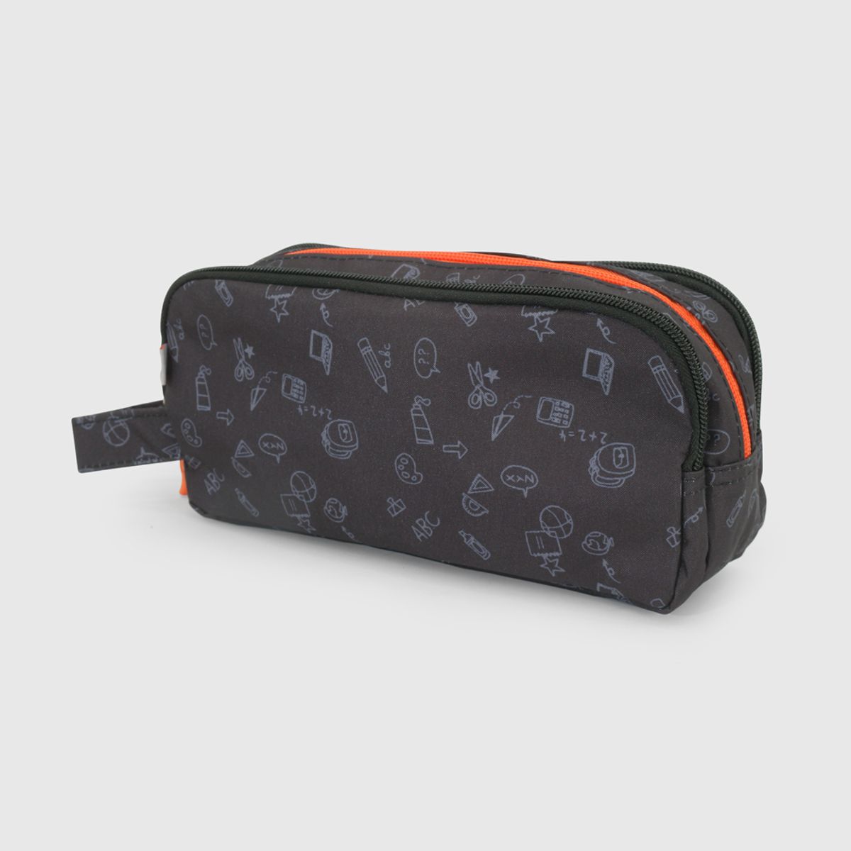 COLLOKY - Estuche Escolar Negro con Tres Compartimentos Amplios