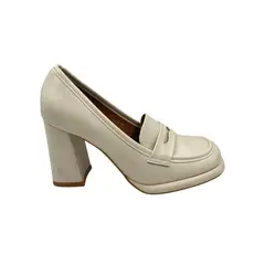 HERIEL - Mocasín Beige Taco Mujer