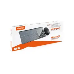 MEETION - Kit Teclado + Mouse Inalámbrico Mini Español Negro